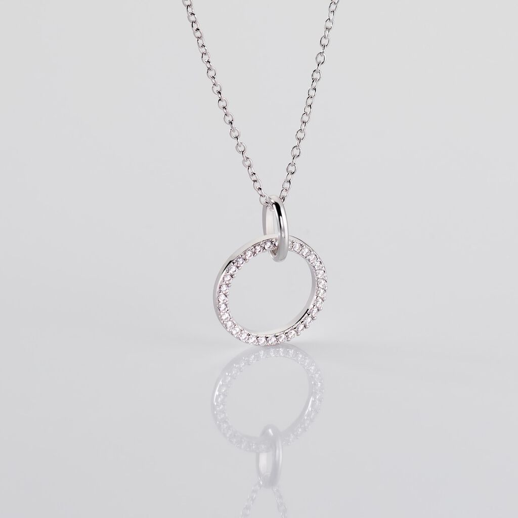 SHAY Damen Anh&auml;nger Silber 925 Zirkonia Wei&szlig; 0,45 ct Kreis