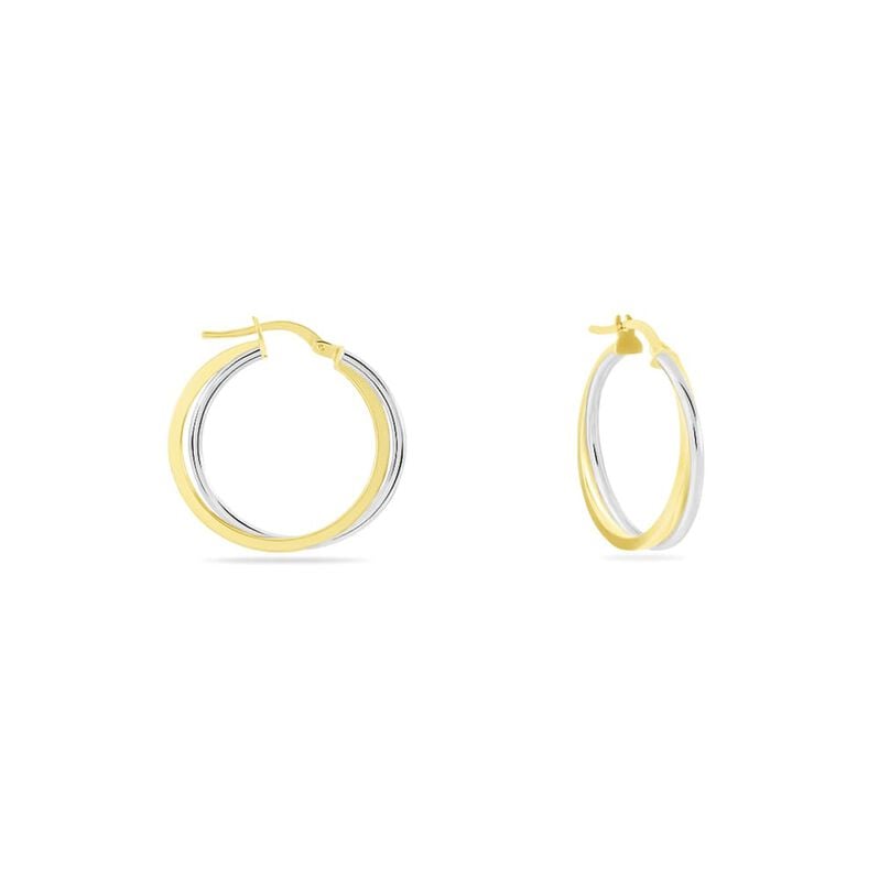 ALDONA Damen Creolen Gold Bicolor 375 (9 Karat) B 1,5 mm - Creolen Damen | OROVIVO