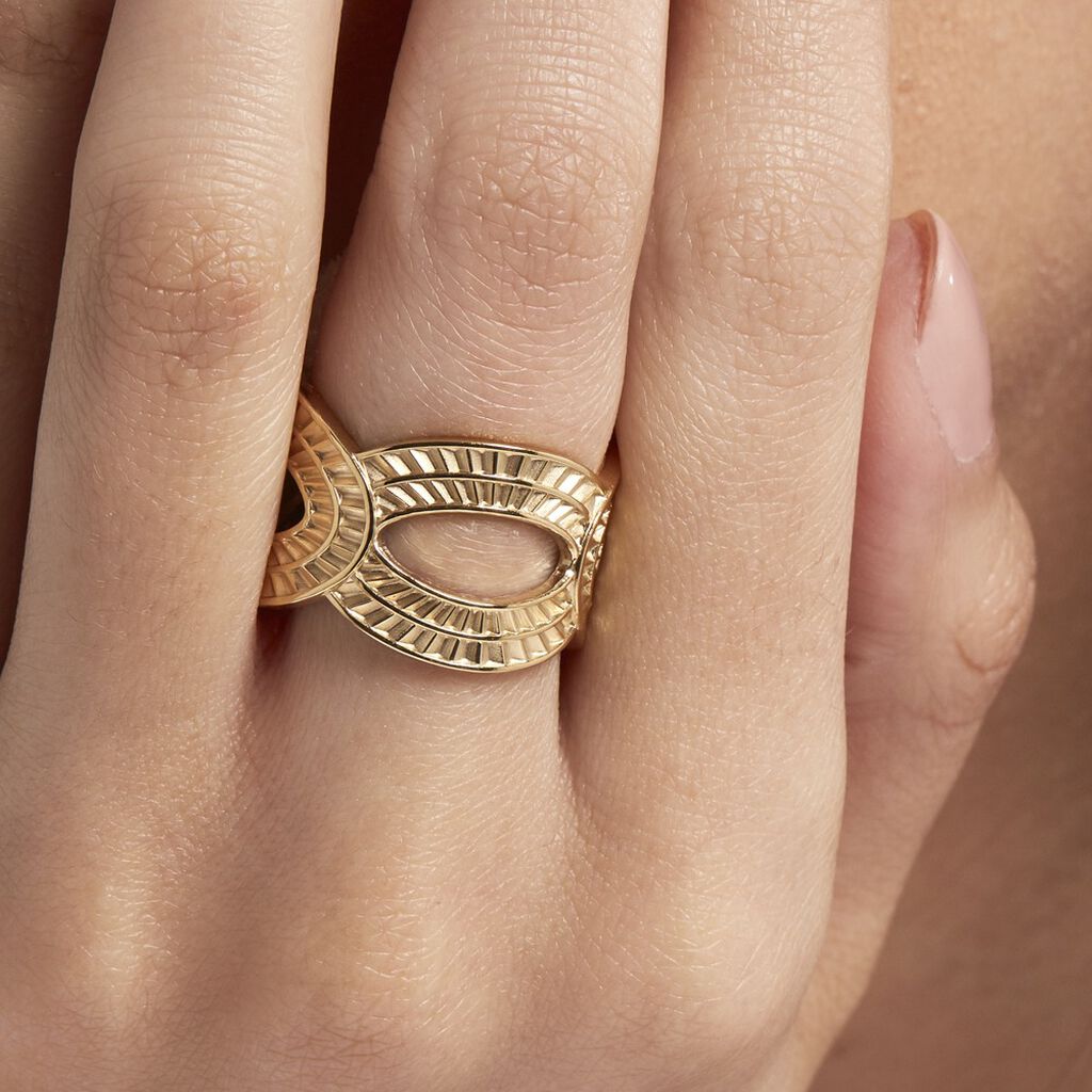 VENETA Damen Ring Edelstahl vergoldet Oval B 15 mm - Ringe Damen | OROVIVO