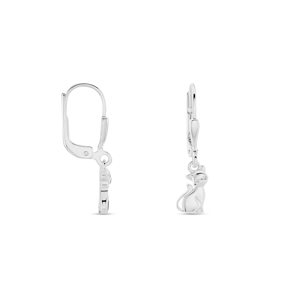 SAANVI Kinder Ohrringe Lang Silber 925 Katze