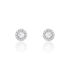Damen Ohrstecker Wei&szlig;gold 375 (9 Karat) Zirkonia Wei&szlig; Kreis