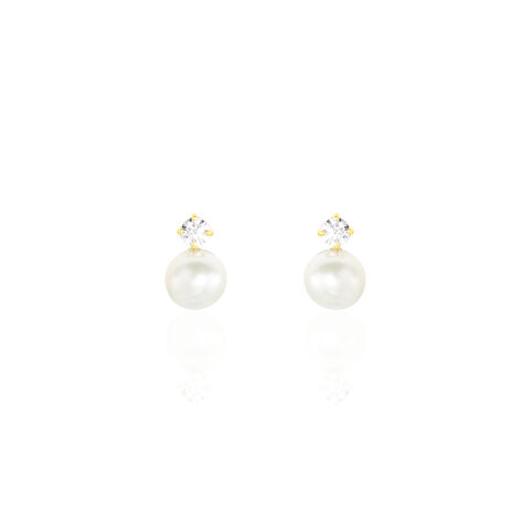 Damen Perlenohrringe Gold 375 Zuchtperle 4mm - Ohrstecker Damen | OROVIVO