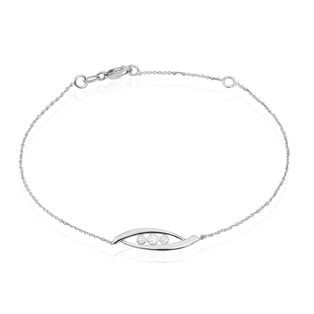 DELPHINE Damen Armband Weißgold 375 (9 Karat) Diamant Weiß 0,03 ct Oval, Armband mit Stein
