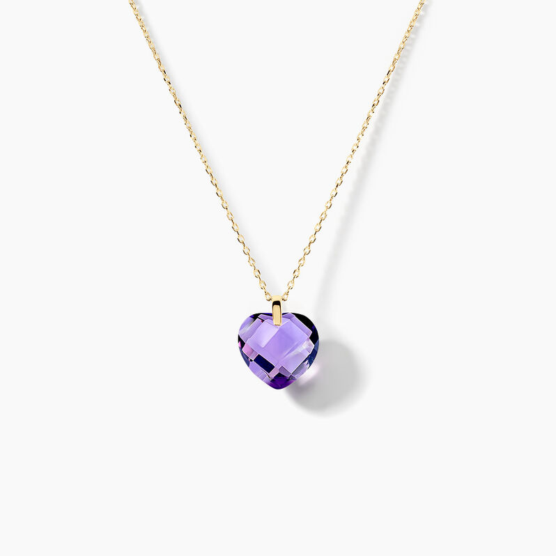 Collier Or Jaune Ludmille Coeur Amethyste - Spannringe Damen | OROVIVO