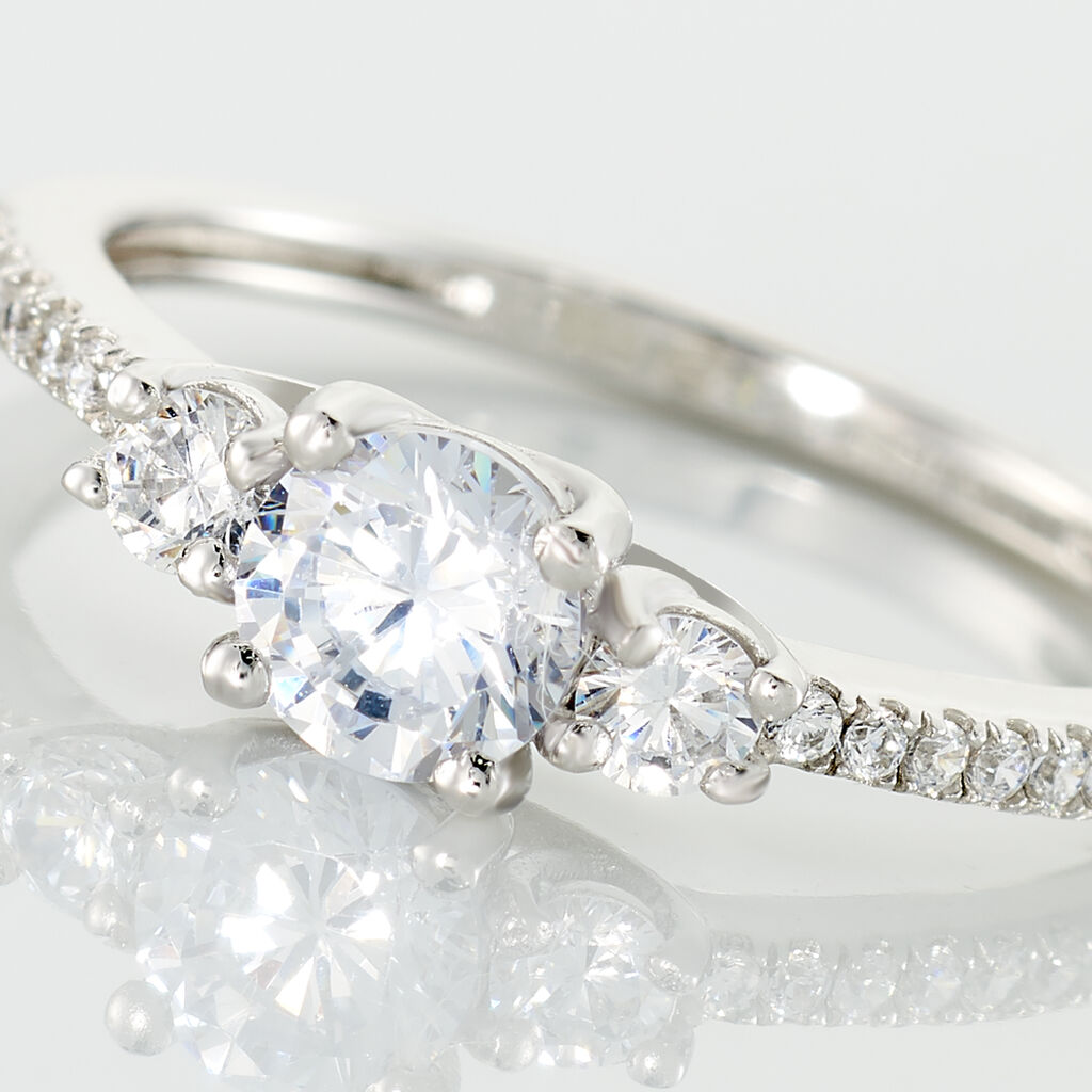 MALLORY Damen Ring Silber 925 Zirkonia Wei&szlig; 0,18 ct