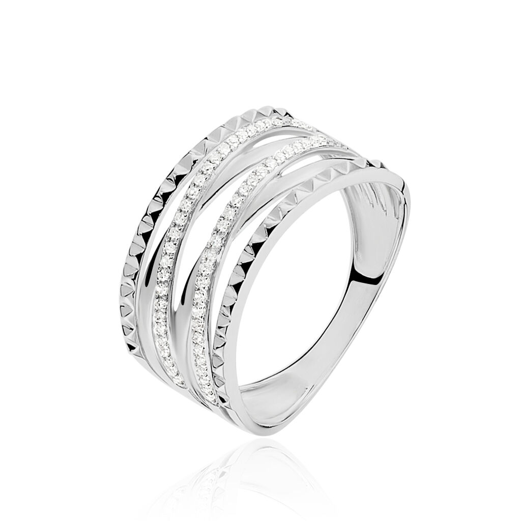 Bague Rock Or Blanc Diamant - Spannringe Damen | OROVIVO
