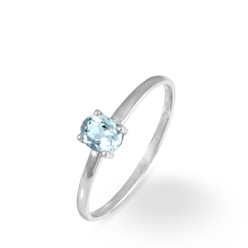 Bague Lily Or Blanc Aigue Marine - Spannringe Damen | OROVIVO