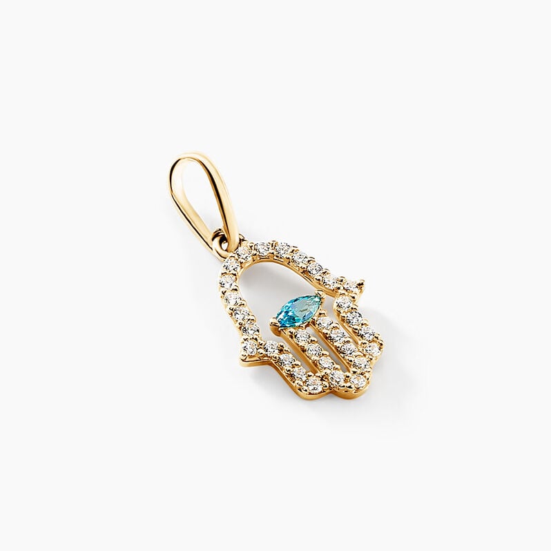 Pendentif Fatima Or Jaune Oxyde De Zirconium - Spannringe Damen | OROVIVO