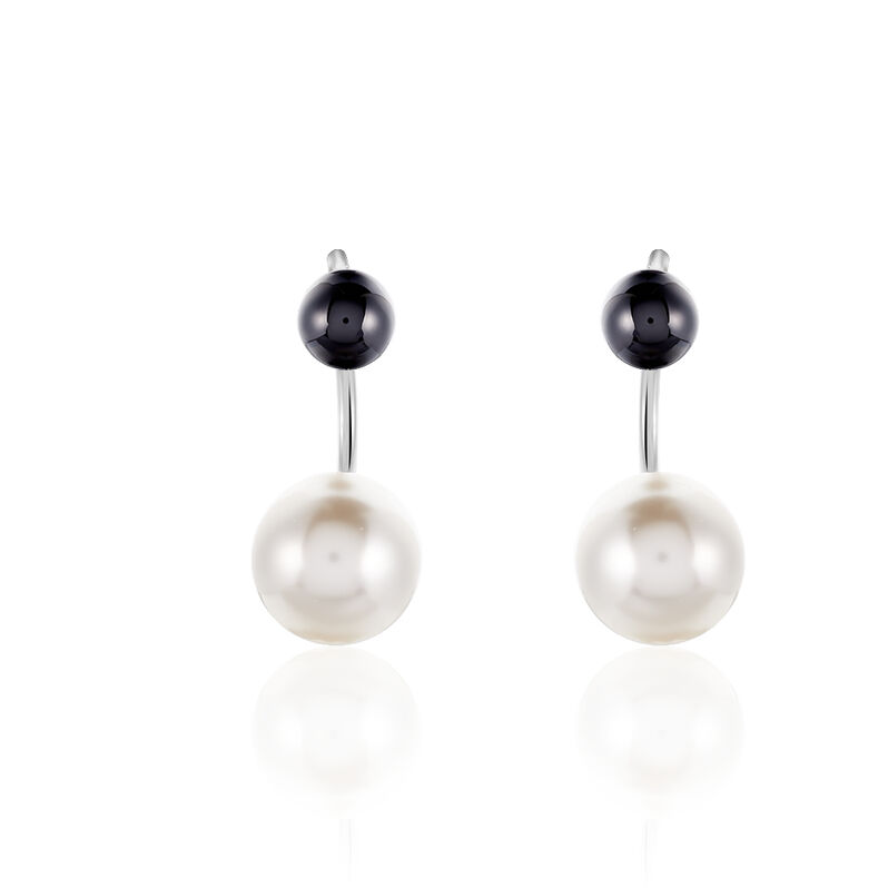 Boucles D'oreilles Pendantes Alyson Argent Blanc Céramique - Spannringe Damen | OROVIVO