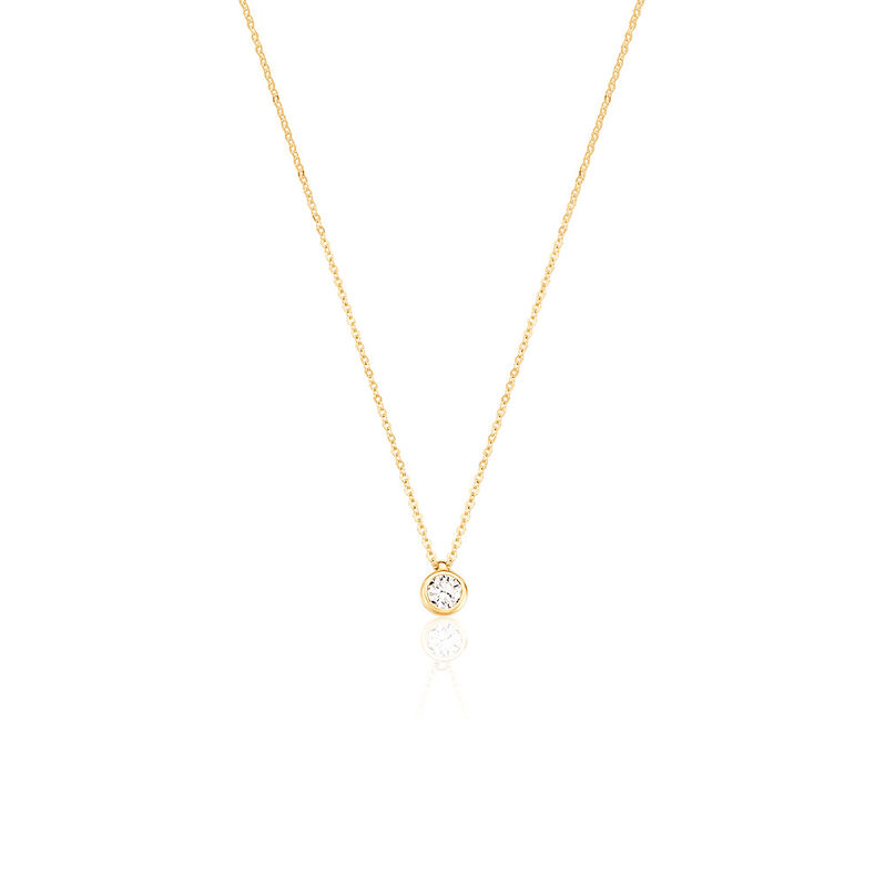 MOANA Damen Collier Gold 585 (14 Karat) Synthetischer Diamant Wei&szlig; 0,25 ct - Halsketten Damen | OROVIVO
