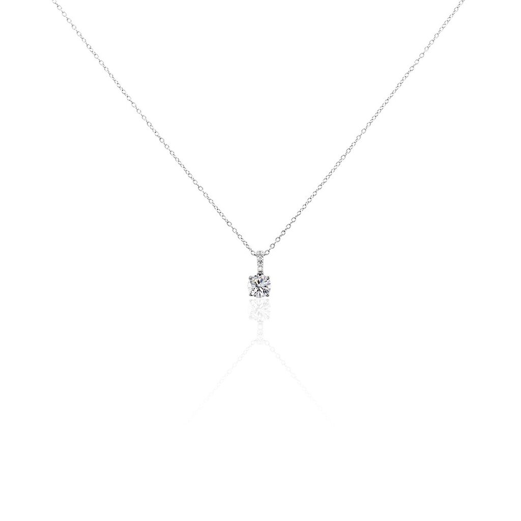 PAULINA Damen Collier Silber 925 Zirkonia Wei&szlig; 1,52 ct B 1,15 mm