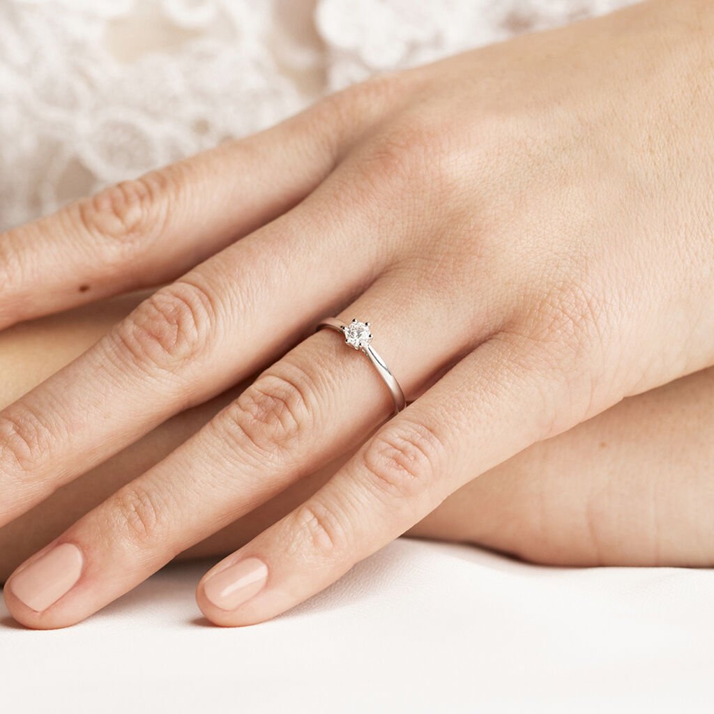 Damen Ring Weißgold 750 Diamant 0,26ct Monopoli  - Verlobungsringe Damen | OROVIVO