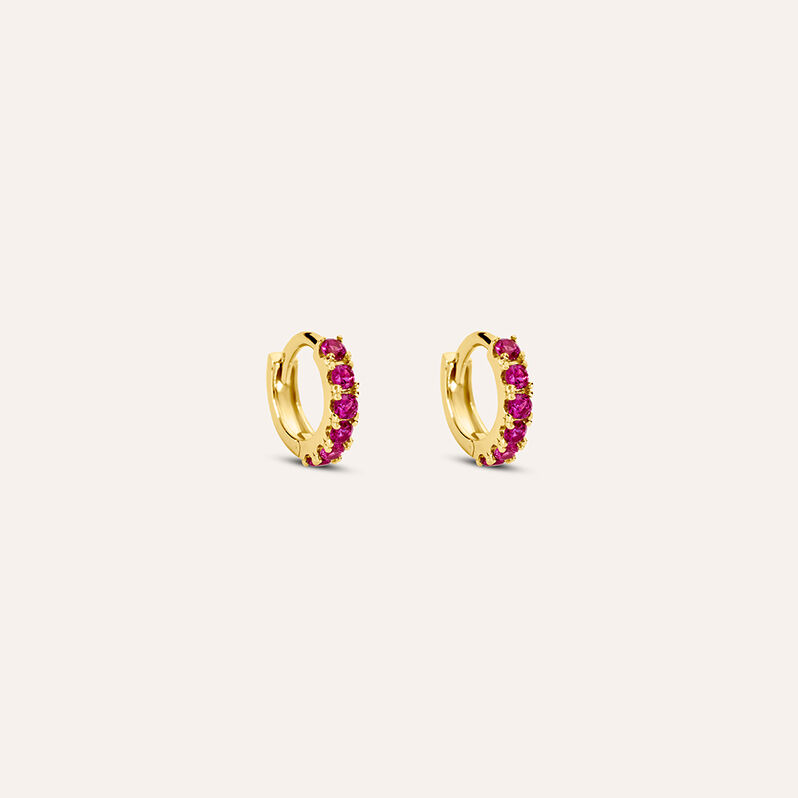 Orecchini A Cerchio Mon Petit Oro Giallo Cubic Zirconia - Spannringe Kinder | OROVIVO