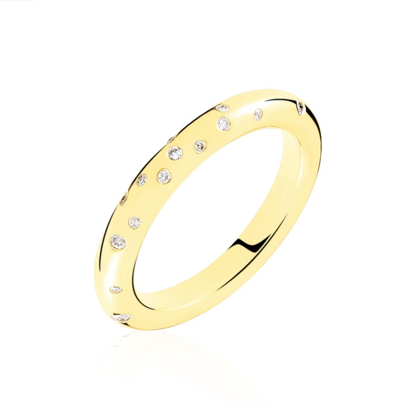 DELIA OV Damen Ring Gold 375 (9 Karat) Diamant Wei&szlig; 0,16 ct - Ringe mit Stein Damen | OROVIVO