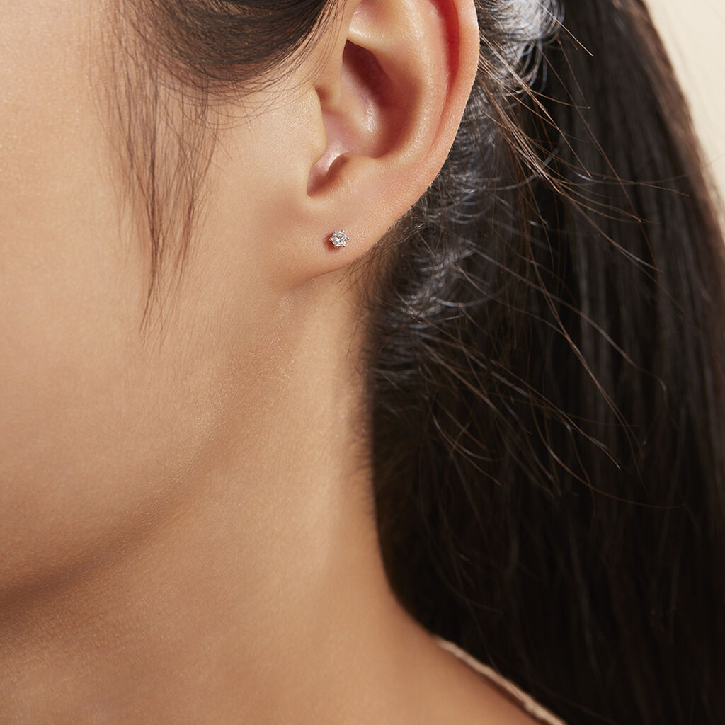 Damen Ohrstecker Weißgold 375 Diamant 0,1ct Rome  - Ohrstecker Damen | OROVIVO