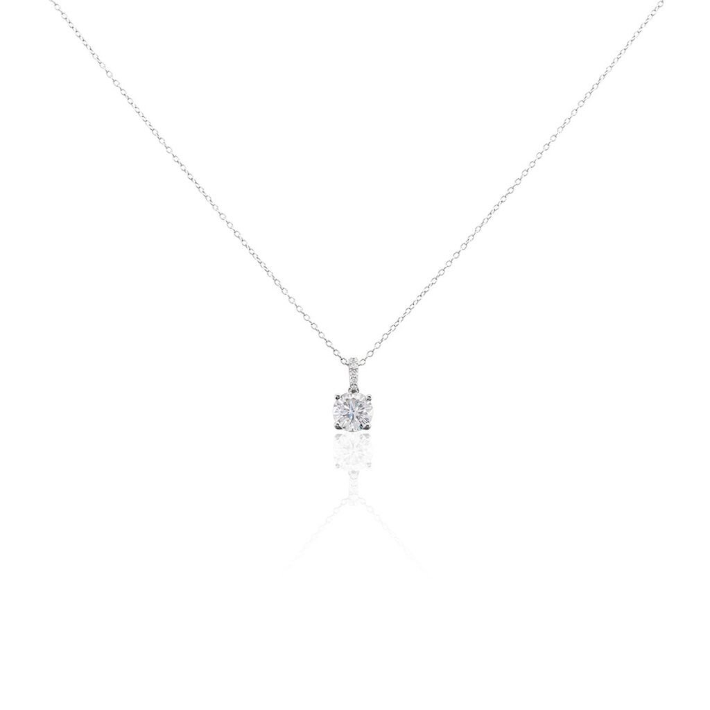 Thumbnail - PAULINA Damen Collier Silber 925 Zirkonia Weiß 2,98 ct B 1,15 mm, Collier mit Stein