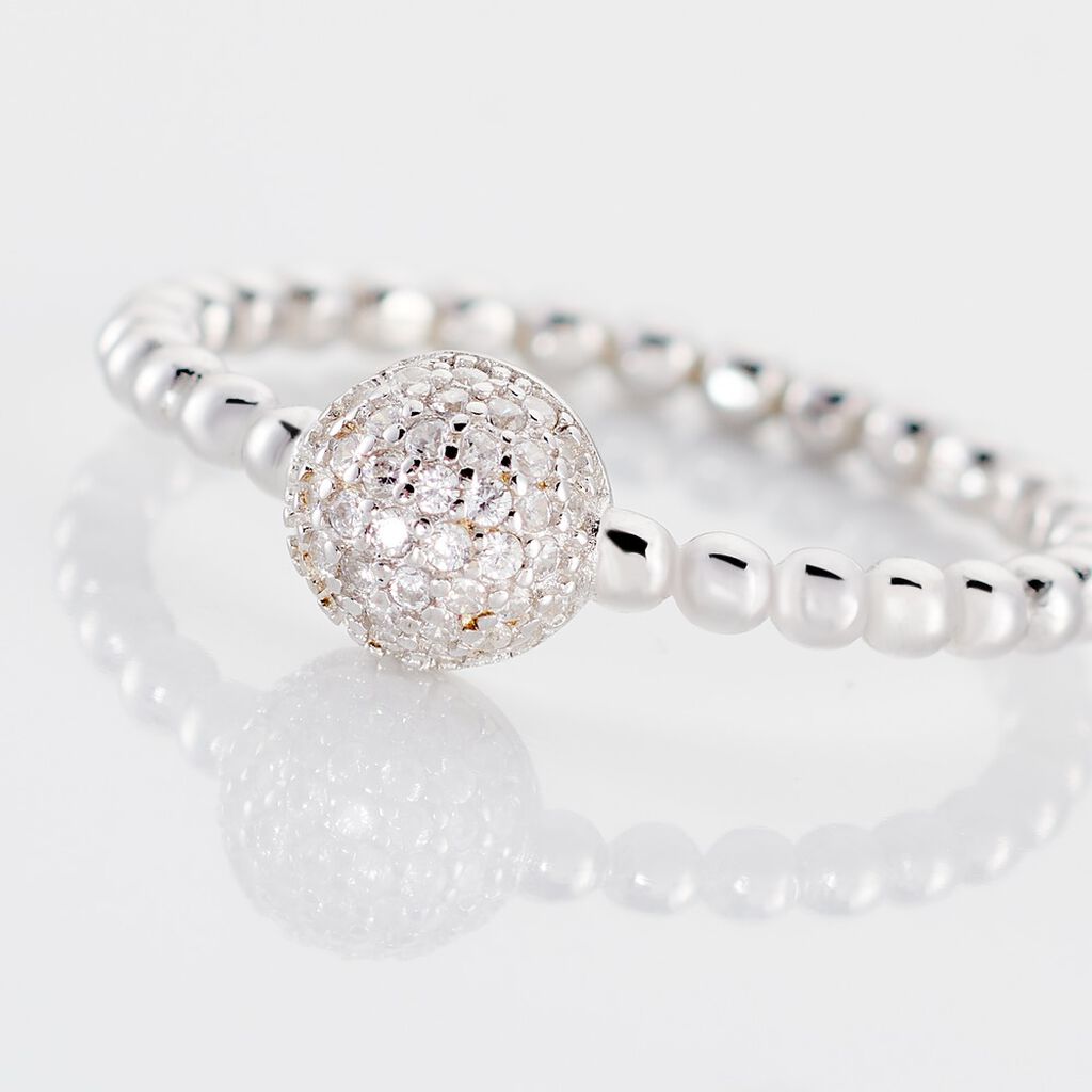 CHANDLER Damen Ring Silber 925 Zirkonia Wei&szlig; 0,09 ct Halbkugel