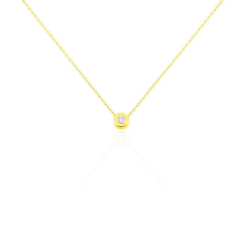 Strong Damen Collier Gold 375 (9 Karat) Diamant Wei&szlig; 0,1 ct B 0,8 mm - Halsketten Damen | OROVIVO