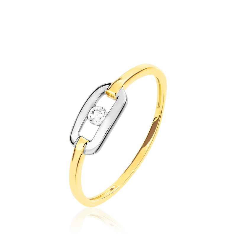 Bague Eloisa Solitaire Or Bicolore Diamant - Spannringe Damen | OROVIVO