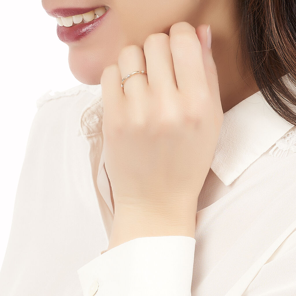 Bague Or Rose Lisa Diamants - Spannringe Damen | OROVIVO