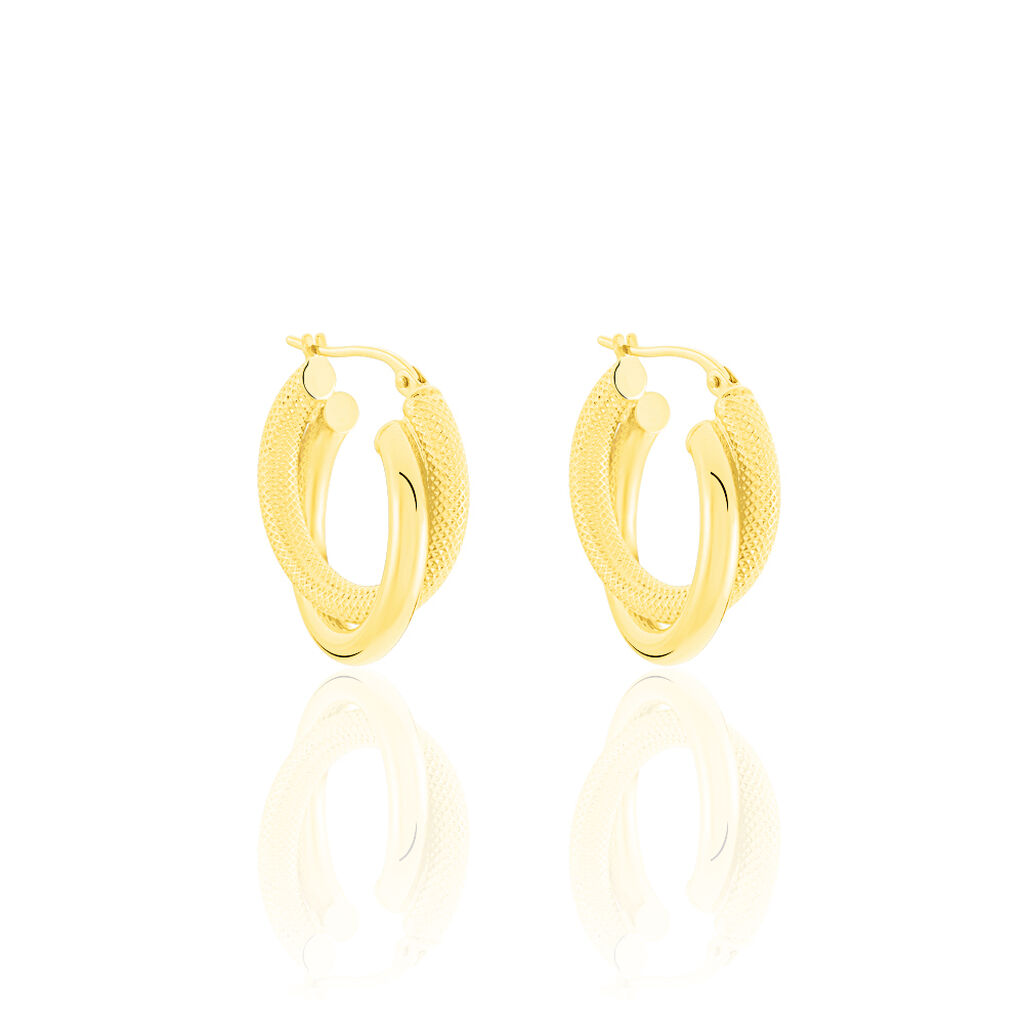 AMELIE Damen Creolen Gold 375 (9 Karat) B 3 mm, Creolen ohne Stein