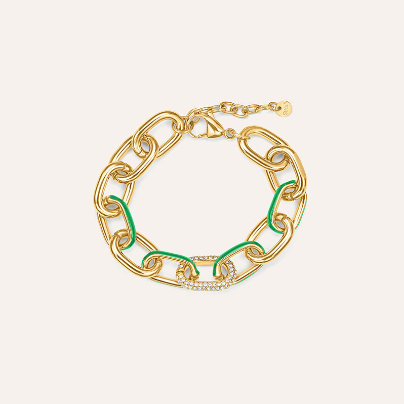Bracciale Catena Lady Sweet Acciaio Dorato Cristallo - Spannringe Damen | OROVIVO
