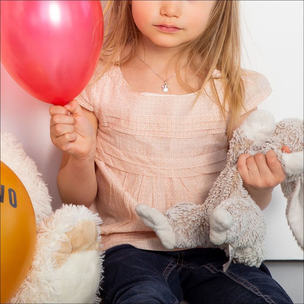 Kinder Halskette Silber 925 Zirkonia Krone - Halsketten Kinder | OROVIVO