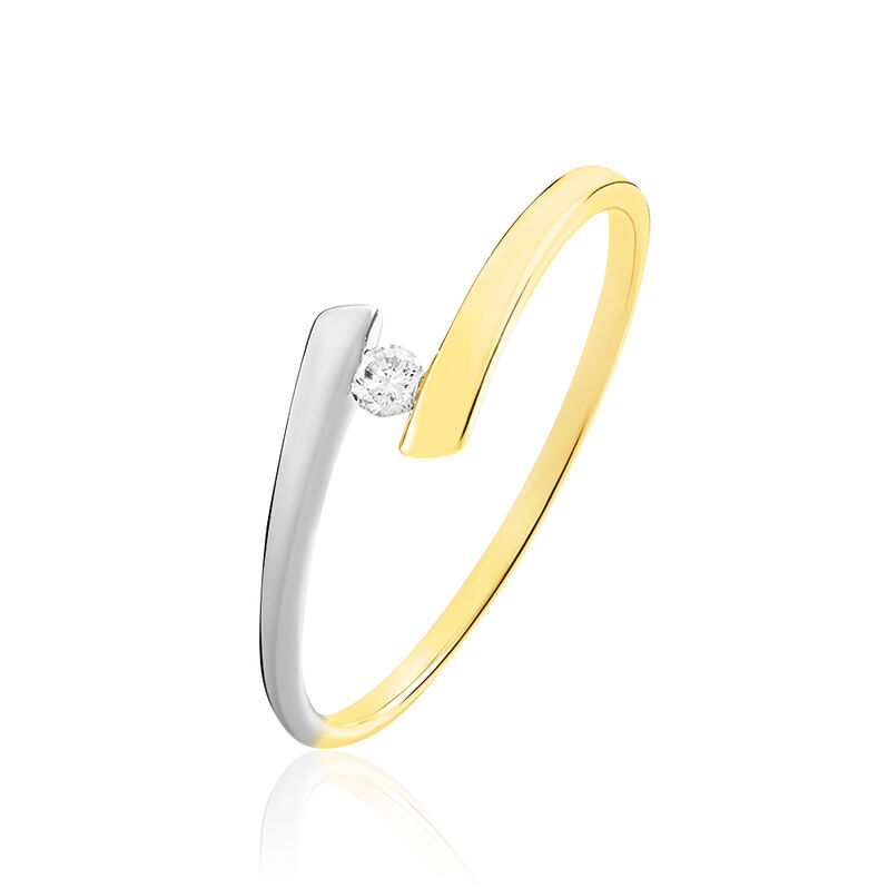 Bague Solitaire Anoushka Or Bicolore Diamant - Spannringe Damen | OROVIVO