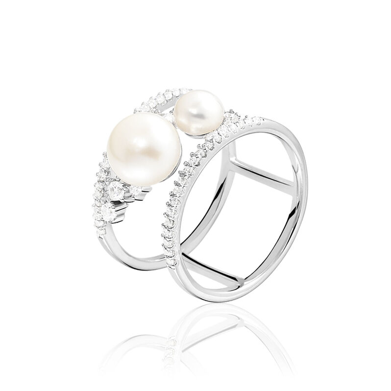 Bague Argent Rhodie Perla - Spannringe Damen | OROVIVO