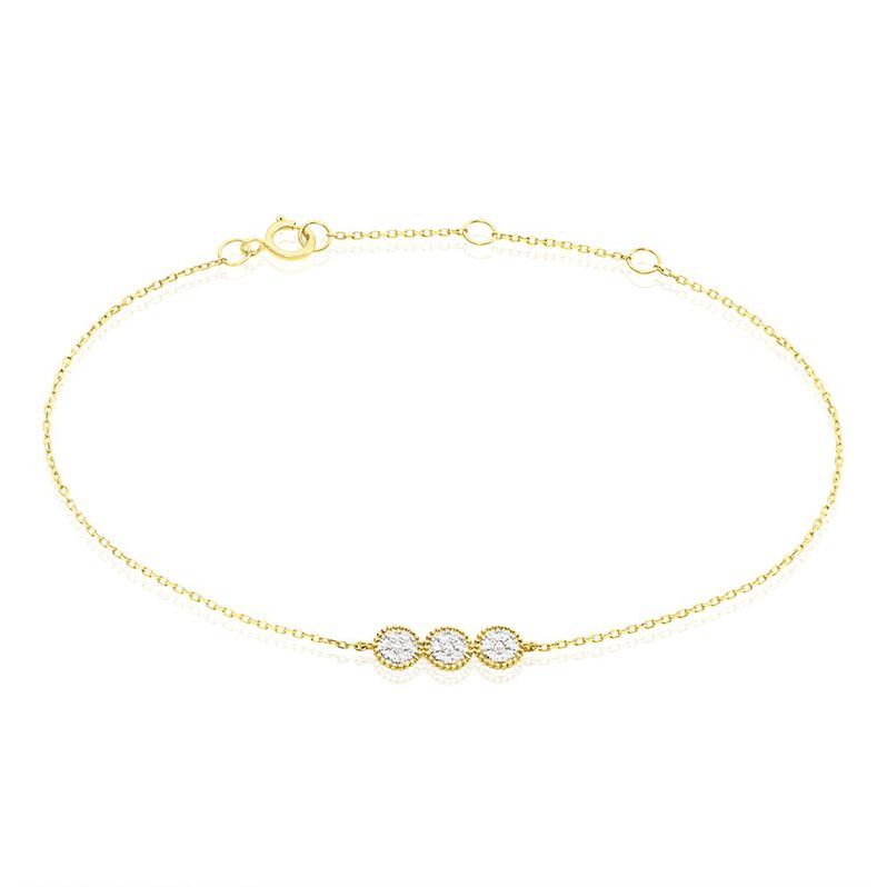 Bracelet Or Jaune Caleb Oxydes De Zirconium - Spannringe Damen | OROVIVO
