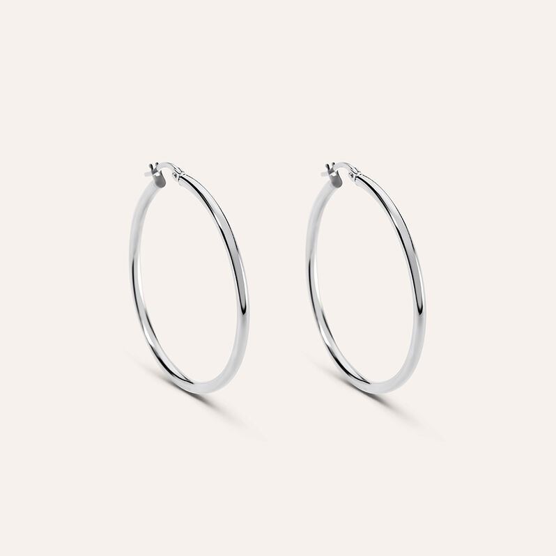 Orecchini A Cerchio Toujours Oro Bianco - Spannringe Damen | OROVIVO