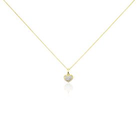 Damen Halskette Gold 375 Diamanten 0,04ct Herz - Herzketten Damen | OROVIVO