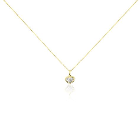 Damen Collier Gold 375 Diamant 0,06ct Herz Herz Special 0,95mm 45cm - Halsketten Damen | OROVIVO