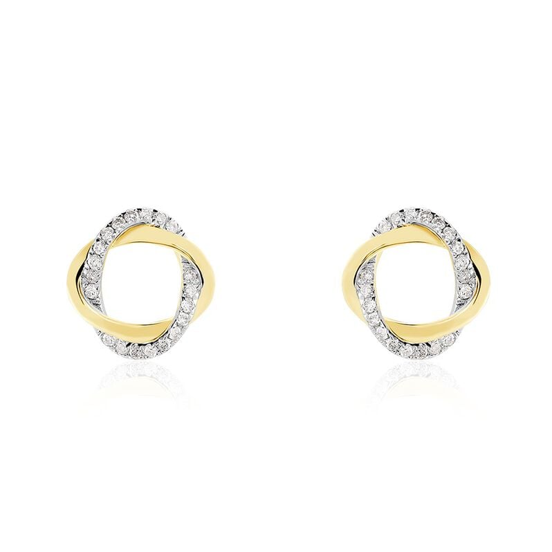 SERENE Damen Ohrstecker Gold 585 (14 Karat) Diamant Wei&szlig; 0,14 ct - Ohrstecker Damen | OROVIVO