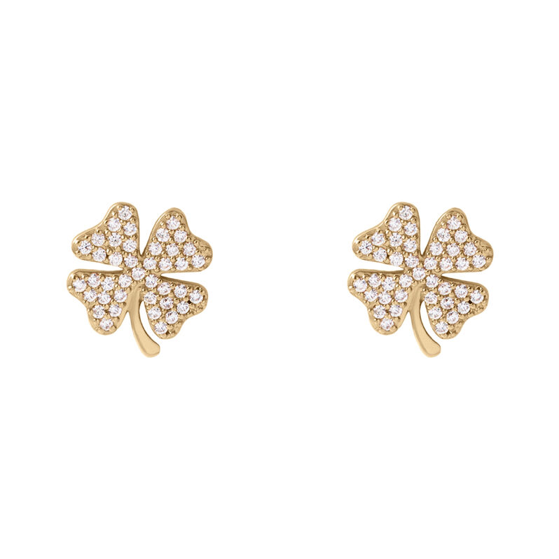 Orecchini Lobo Golden Dream Placcato Oro Giallo Cubic Zirconia - Spannringe Damen | OROVIVO