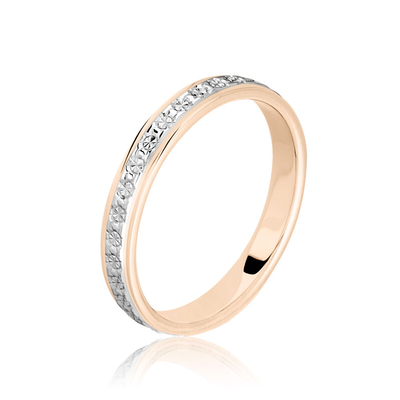 Alliance 1 Rang Diamante Ruban Plat Or Bicolore - Spannringe Damen | OROVIVO