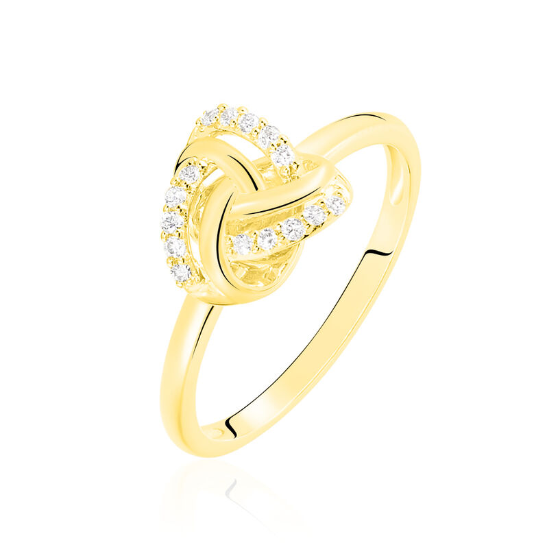 NODE Damen Ring Gold 375 (9 Karat) Diamant Wei&szlig; 0,1 ct - Ringe mit Stein Damen | OROVIVO