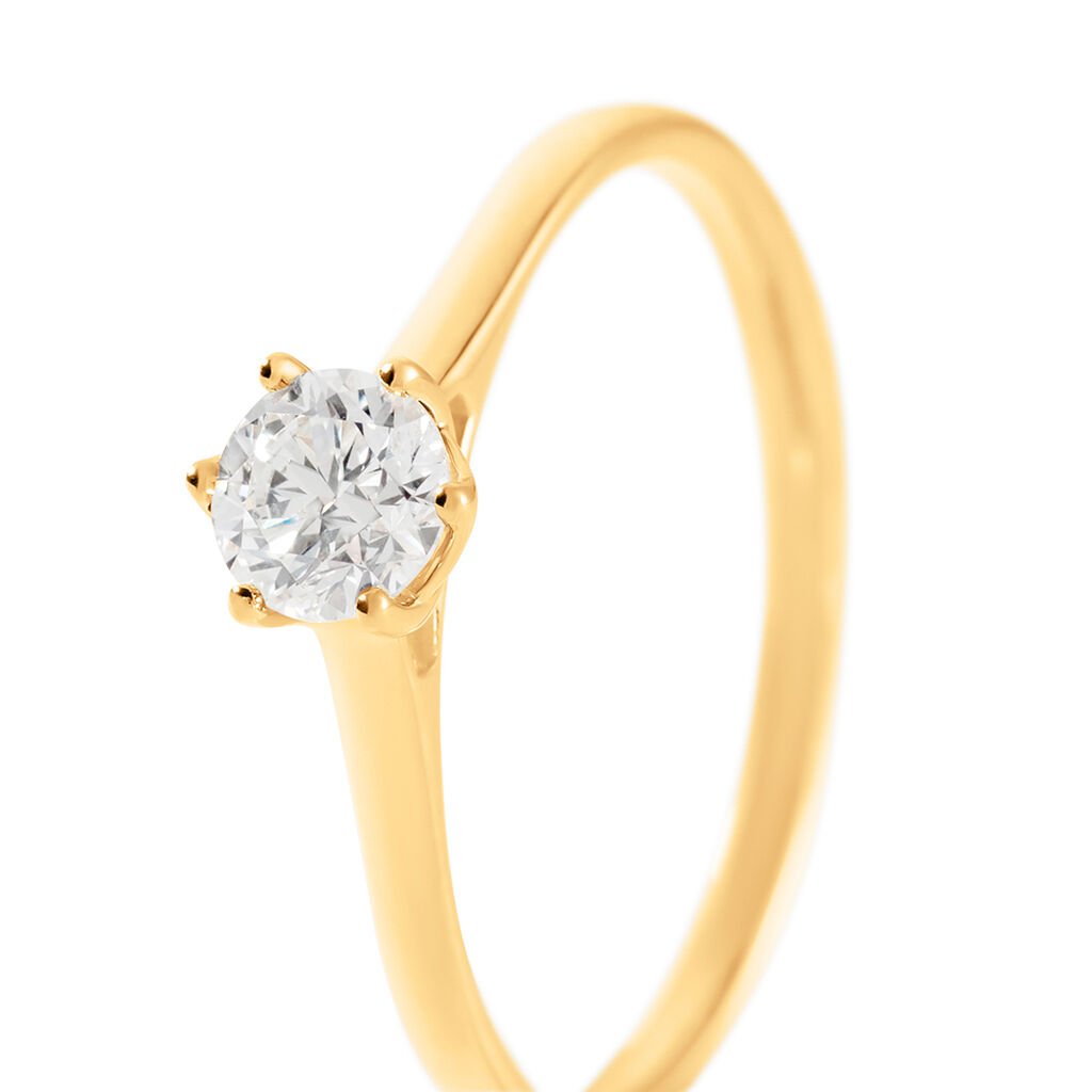 Damen Ring Gold 585 Rund Weiß Charlene 18mm - Neuheiten Damen | OROVIVO