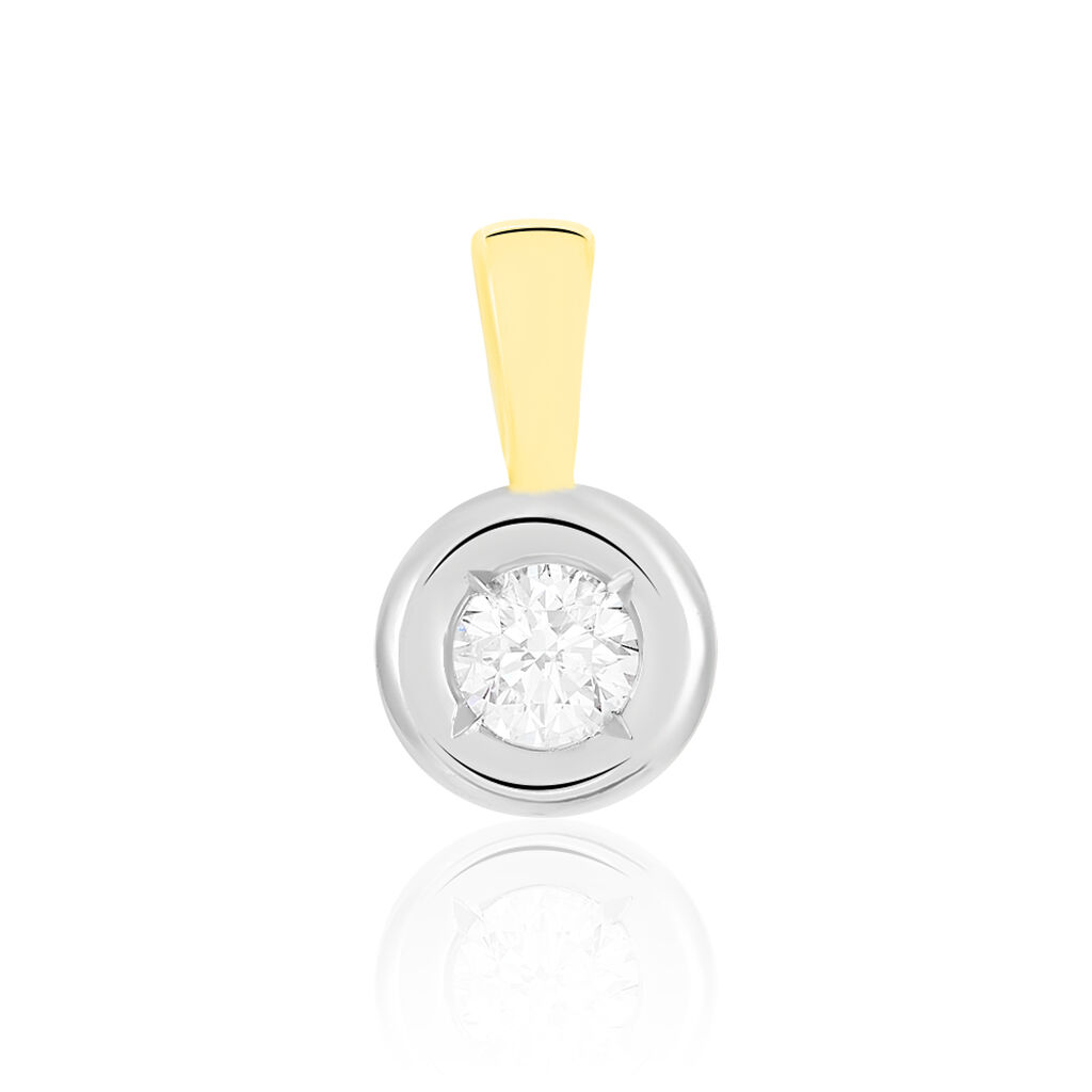 Anhänger Gold 585 Bicolor Diamant 0,2ct Solitär -  Damen | OROVIVO