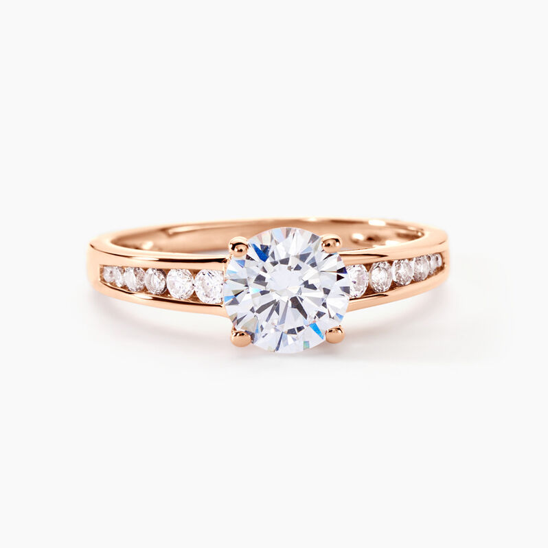 Solitaire Or Rose Accompagne Oxydes - Spannringe Damen | OROVIVO