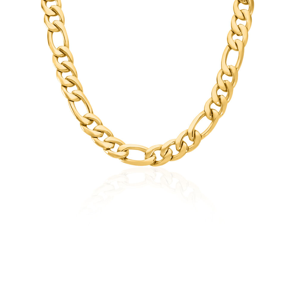 JAMES Herren Kette Edelstahl vergoldet B 8 mm