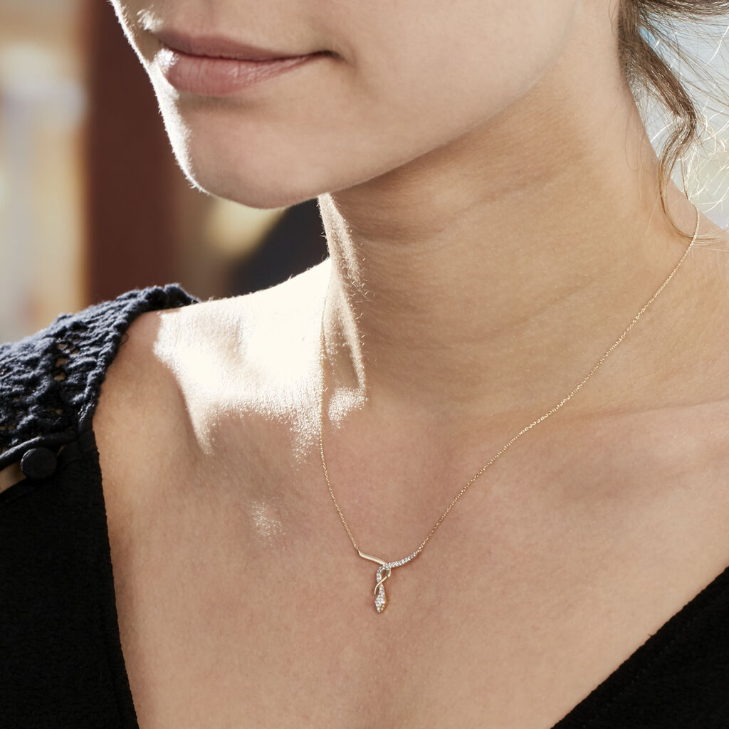 Collier Or Jaune Dorilis Serpent Oxyde - Spannringe Damen | OROVIVO