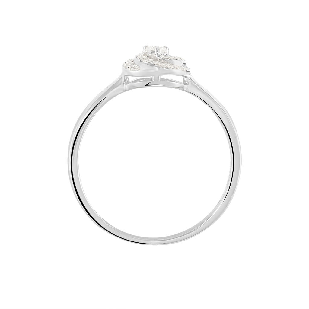 Damen Ring Weißgold 375 Diamant 0,14ct Kreis Tessa 4  - Ringe mit Stein Damen | OROVIVO