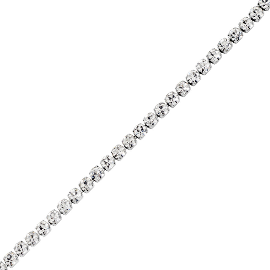 TUULI Damen Armband Edelstahl Kristall Wei&szlig; B 2 mm