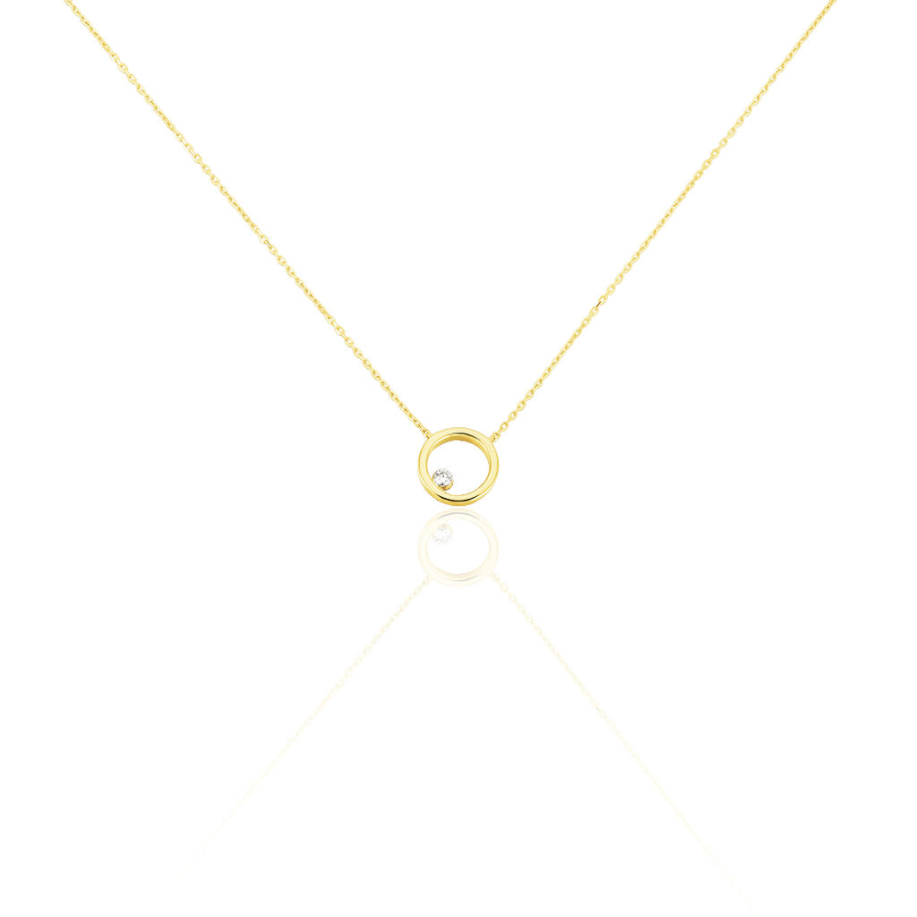 Damen Halskette Gold 750 Diamant 0,04ct