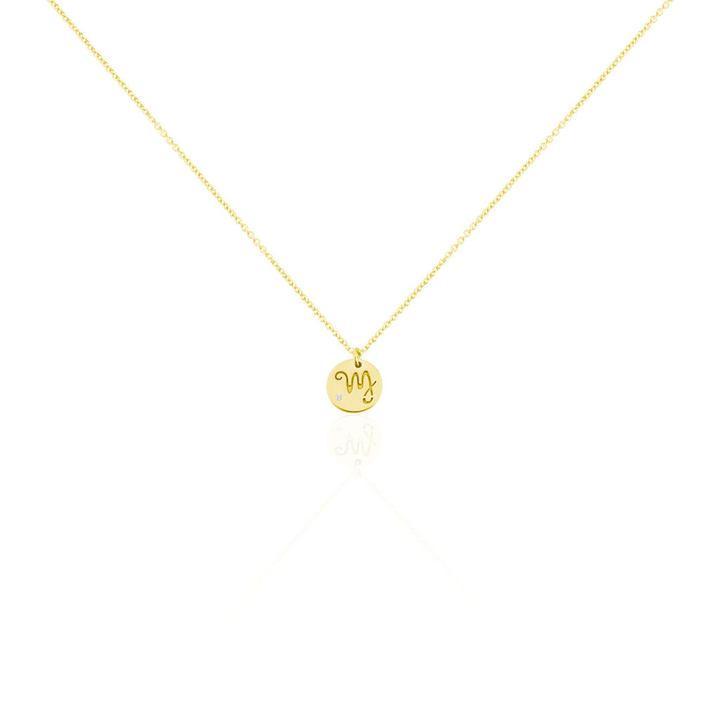 Damen Collier Silber vergoldet 925 Zirkonia Sternzeichen 2 - Halsketten Damen | OROVIVO