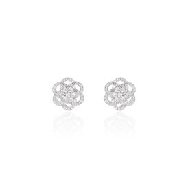 Damen Ohrstecker Weißgold 750 Diamant Blume - Ohrstecker Damen | OROVIVO