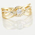HARMONIA Damen Ring Gold 375 (9 Karat) Zirkonia Wei&szlig; 0,17 ct Welle