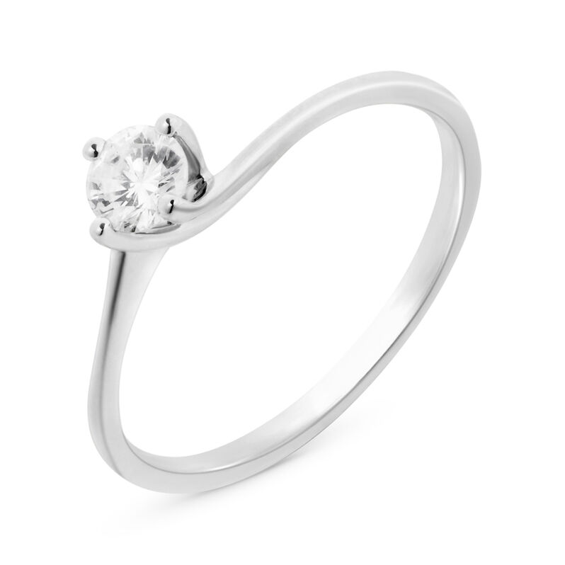 Anello Solitario Firmamenti Oro Bianco Diamante - Spannringe Damen | OROVIVO