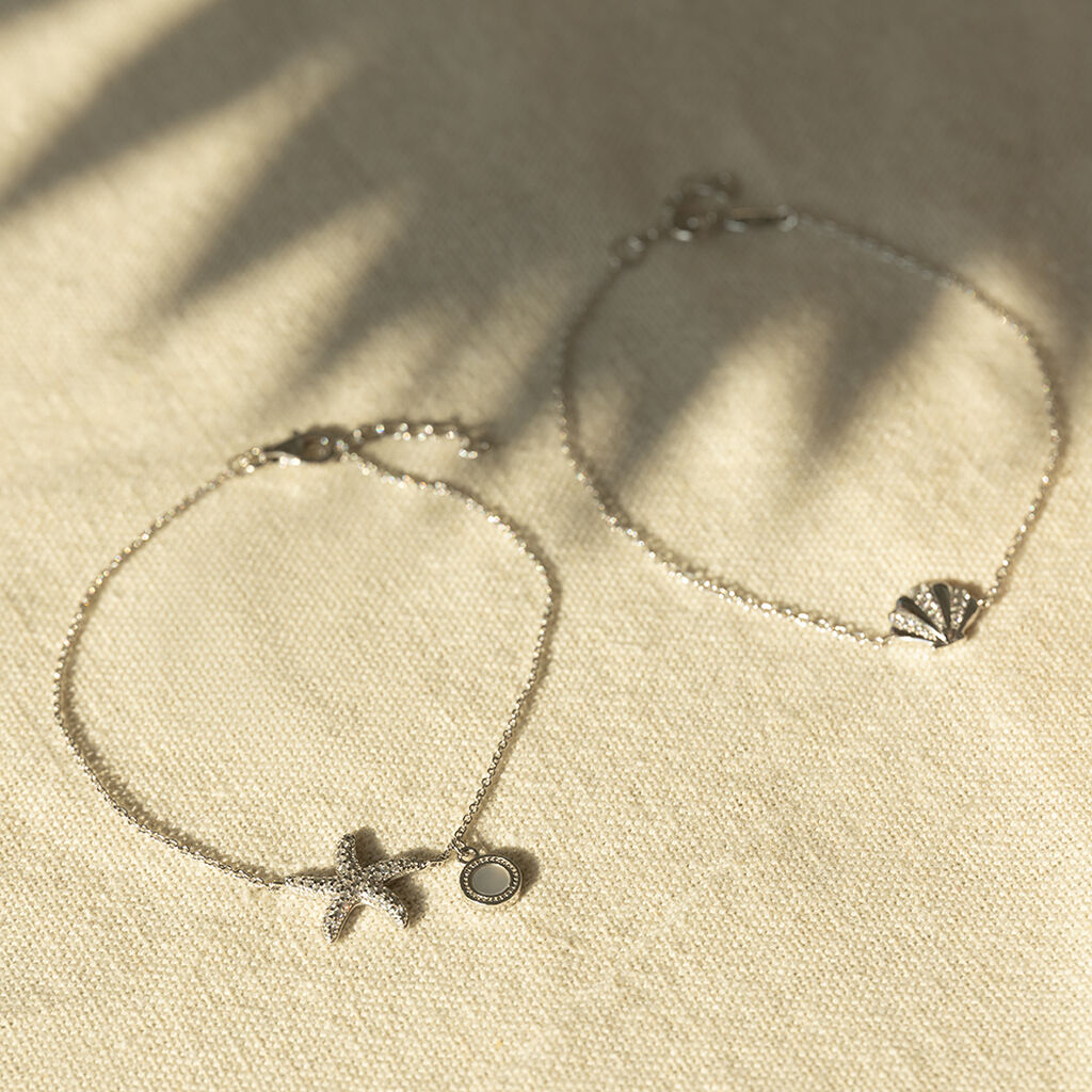 Damenarmband Silber 925 Perlmutt Zirkonia Seestern - Armbänder mit Anhänger Damen | OROVIVO